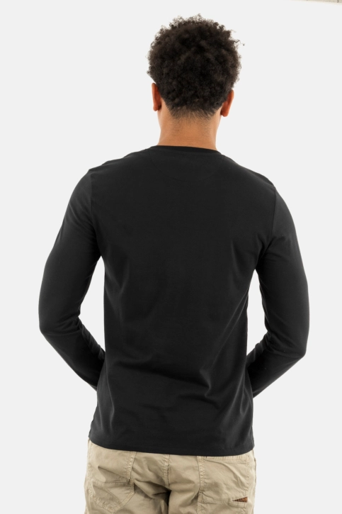 Tee shirt manches longues timberland ls dnstn rv crew slim x65 black/pavement