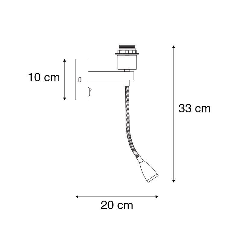 Moderne wandlamp messing met flexarm - Brescia Combi