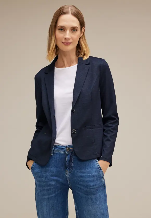 Blazer in Melangeoptik - deep blue