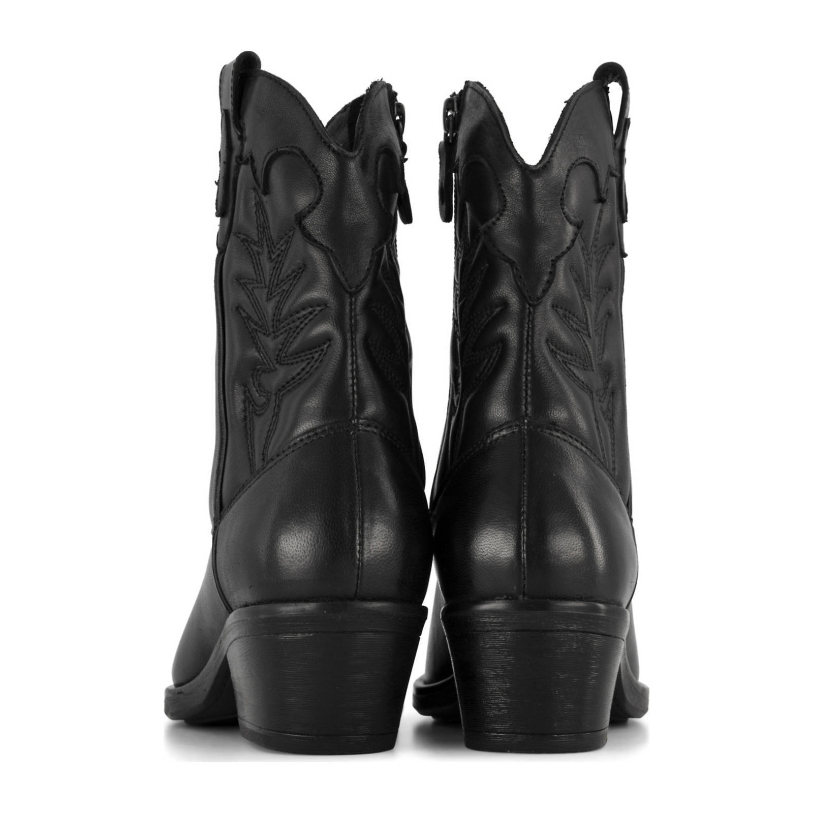 5th Avenue leren cowboylaarzen zwart