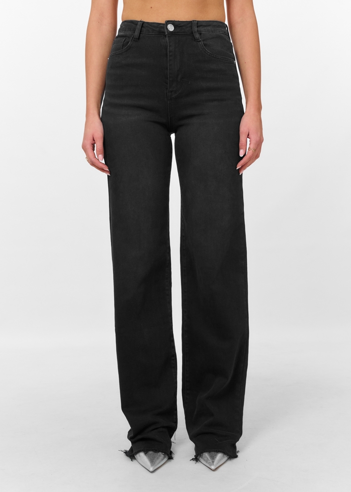 Straight leg stretch jeans zwart