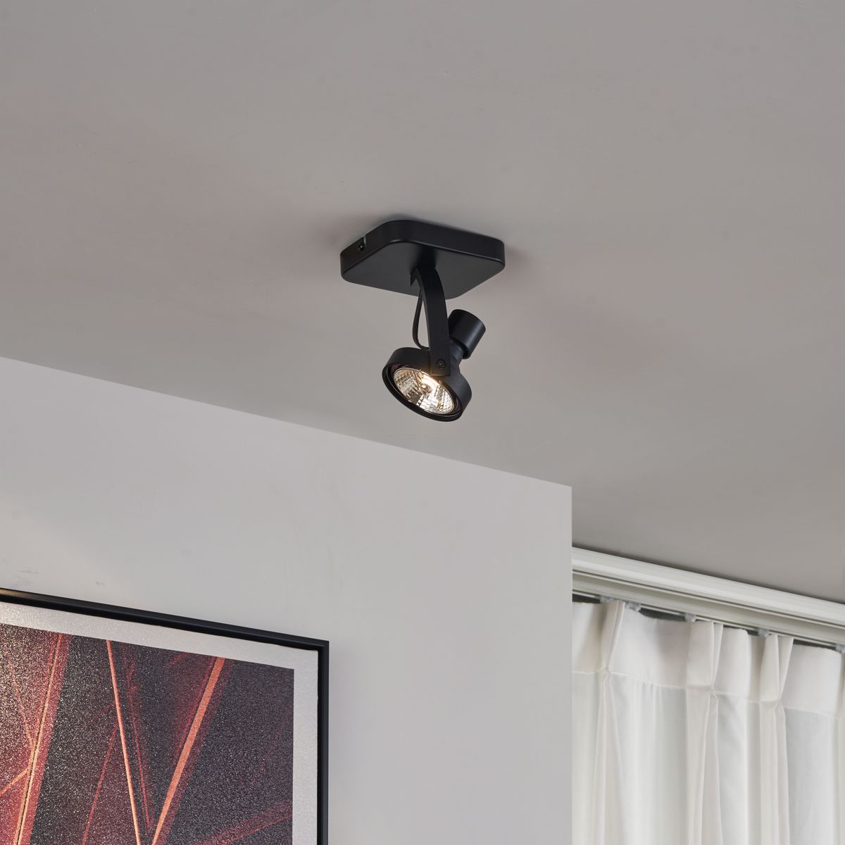 Design plafondspot zwart GU10 70mm draai- en kantelbaar - Vo