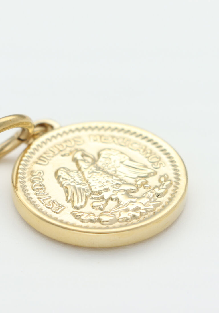 goudkleurig bonnie studios oorbellen big coin pendant