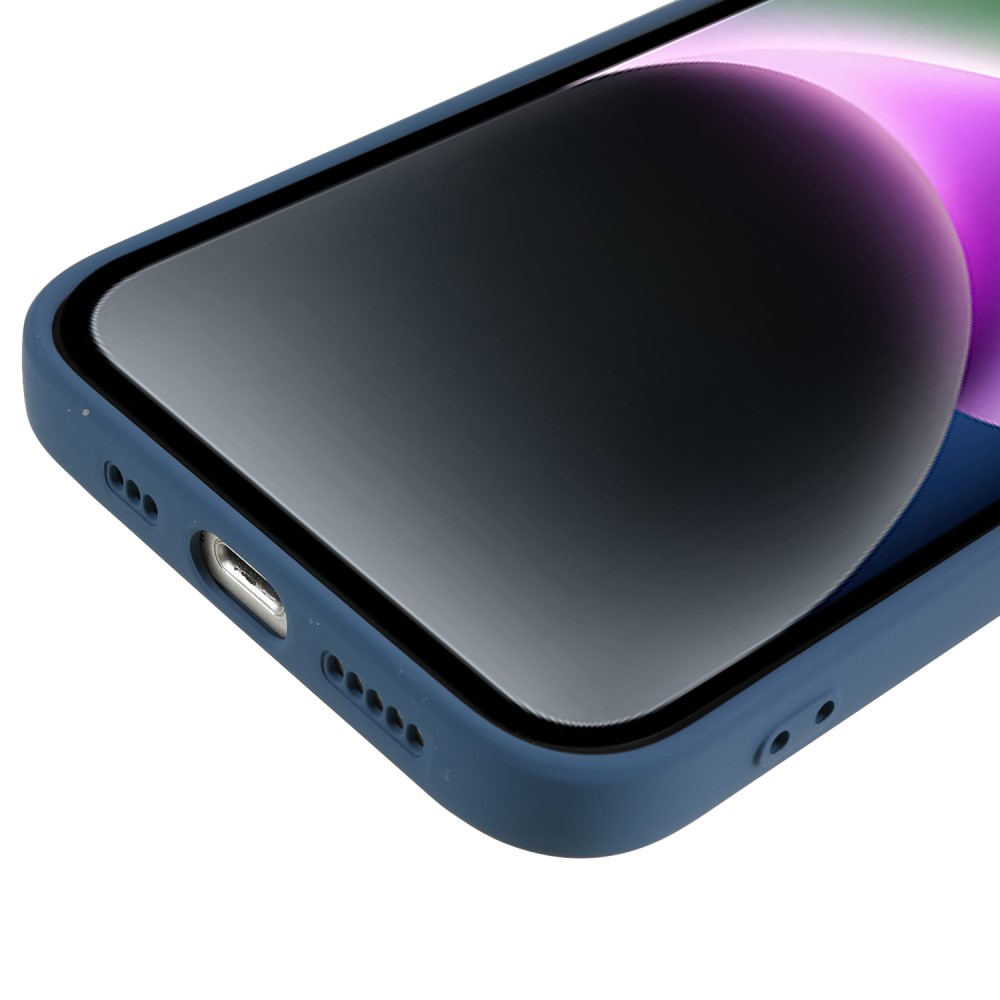 iPhone 15 Gummi Case Hülle mit Kameraschutz - Dunkelblau (Matt)