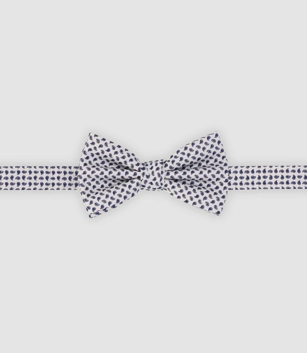 Nœud papillon à micro motifs bleu