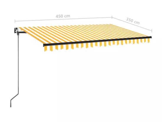 Auvent manuel rétractable 450x350 cm Jaune et blanc