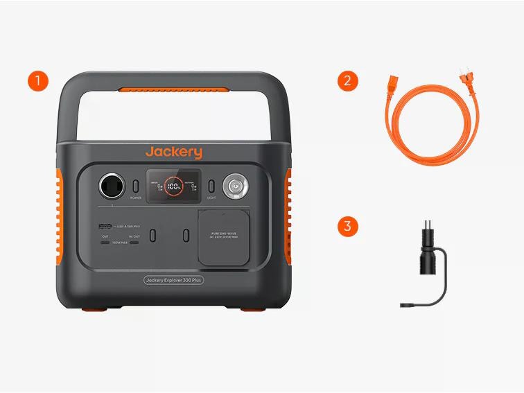 Jackery Power Station Explorer 300 Plus 288 Wh Tragbarer Stromgenerator mit LiFePO4 Akku inkl. Schutzkit