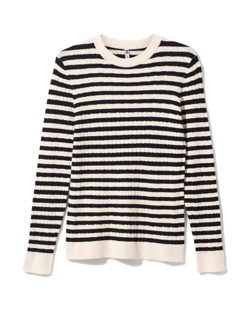 pull en maille femme Louisa blanc/noir