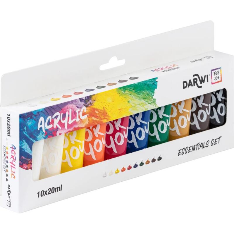 Darwi For You set de peinture acrylique - 10x20 ml - Assortiment