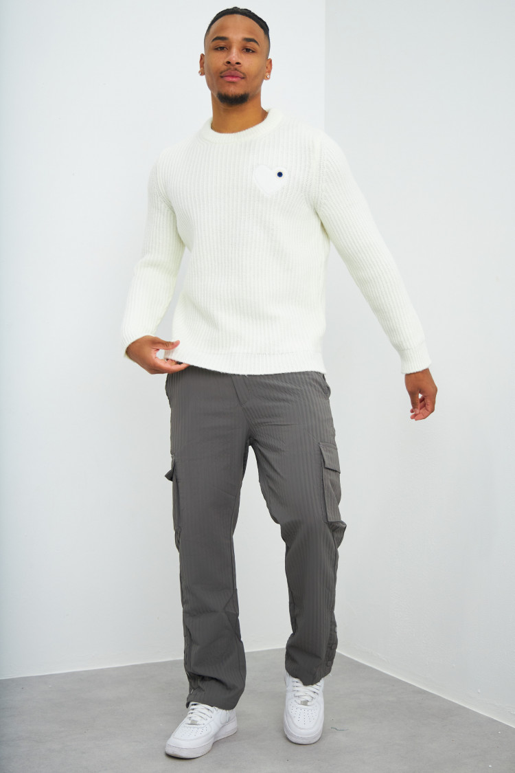 Pull en maille blanc 