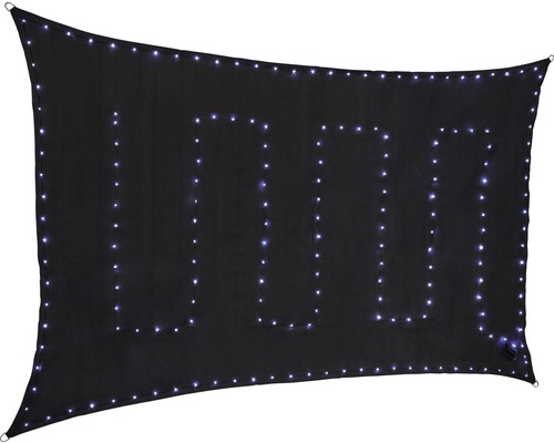 Rechthoekig zonnescherm met LED, zilvergrijs, 200x300 cm