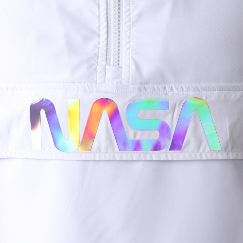 Coupe-Vent Capuche Iridescent Skid Blanc