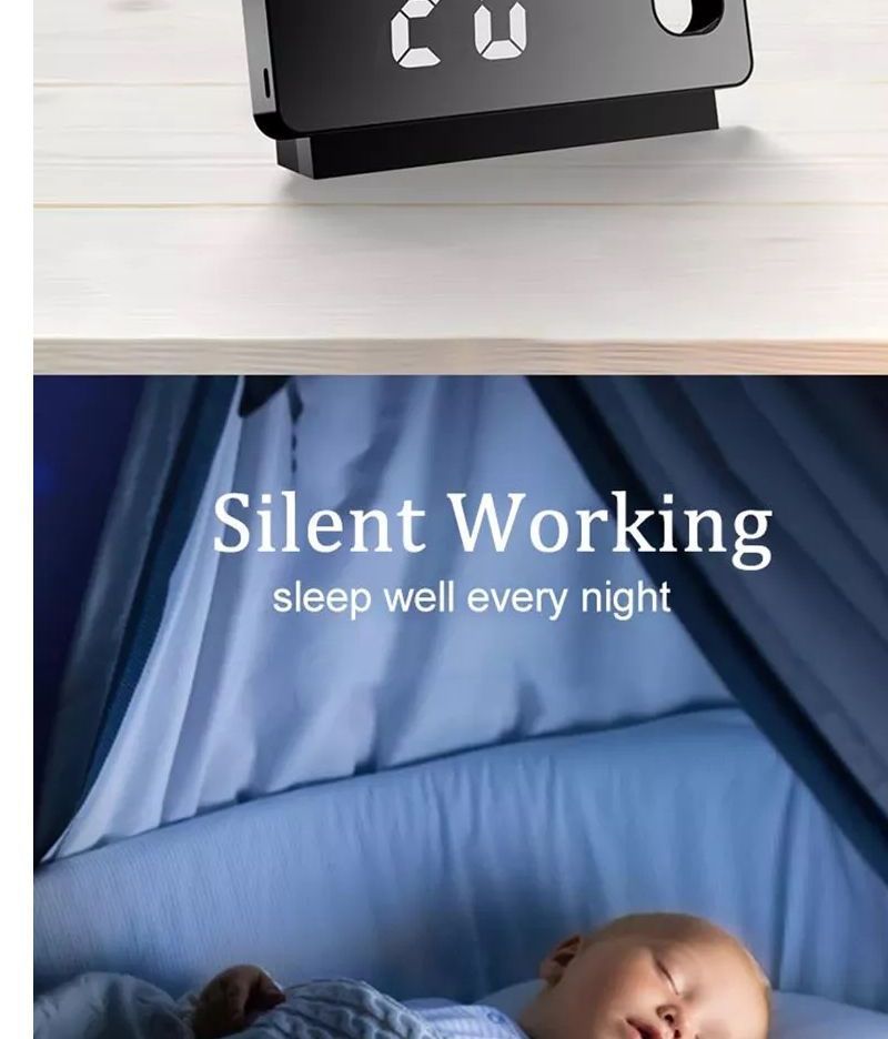 HOMTEC - LED digitale wekker met projector
