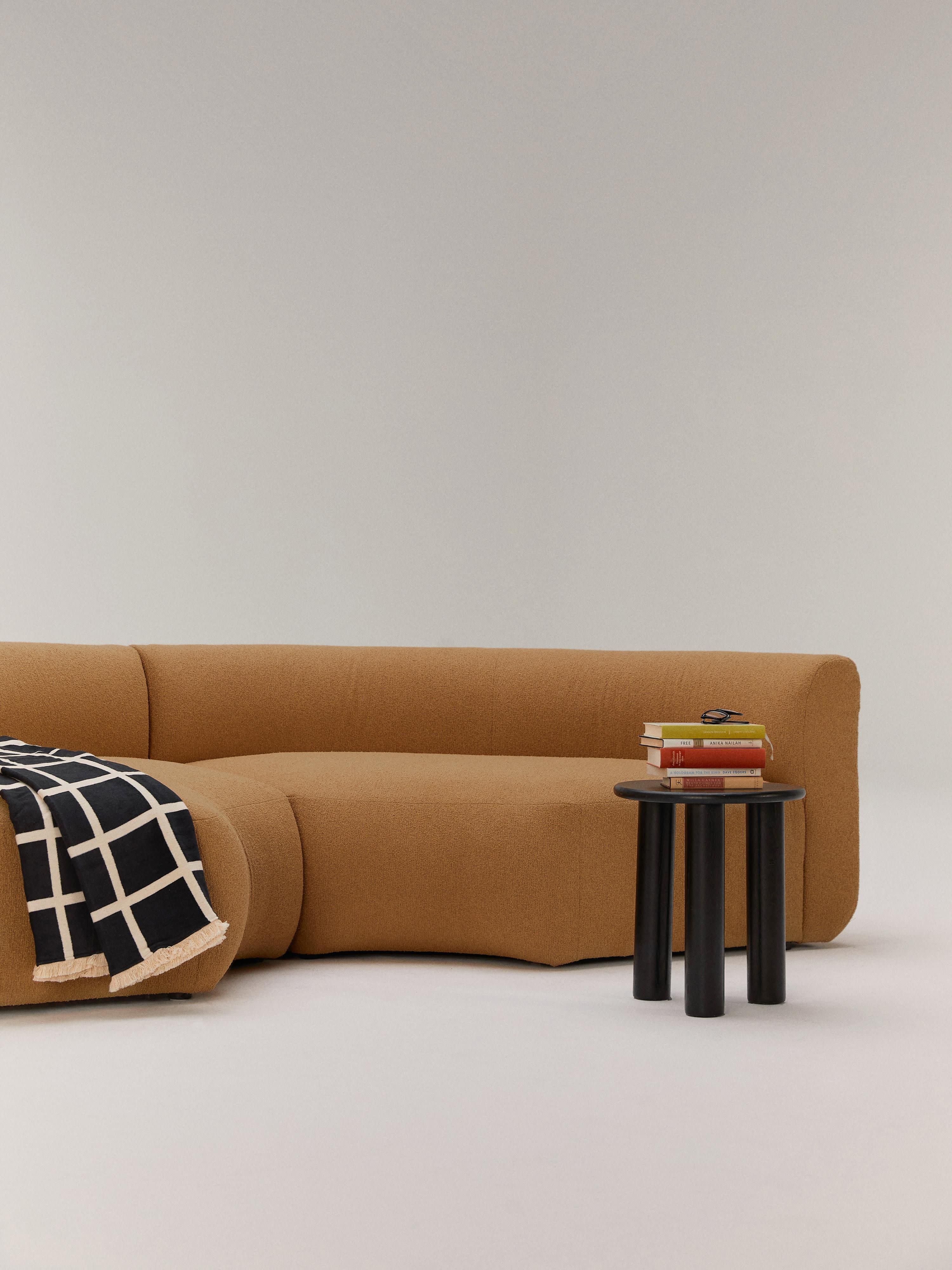 Ronde bouclé hoekmodule Sofia