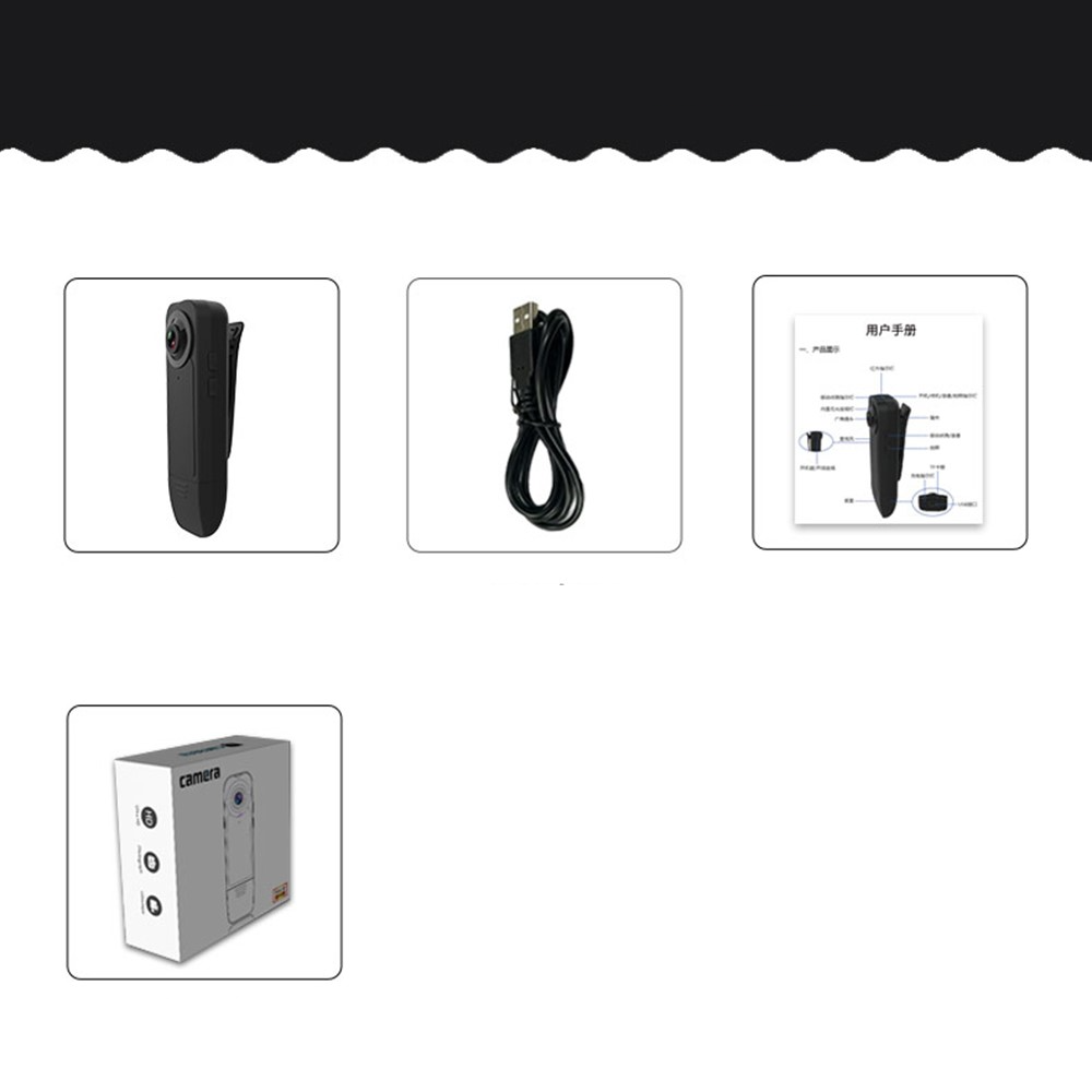 Mini Full HD 1080p Kamera Bodycam mit Infrarot Nachtsicht / Bewegungserkennung / MicroSD   Clip-Halter