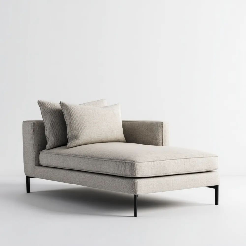 Moderne Chaiselongue Stoff 160x80x75 cm – Beige