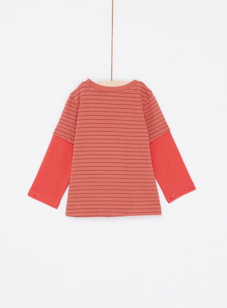 T-shirt terre battue à imprimé à rayures bébé garçon