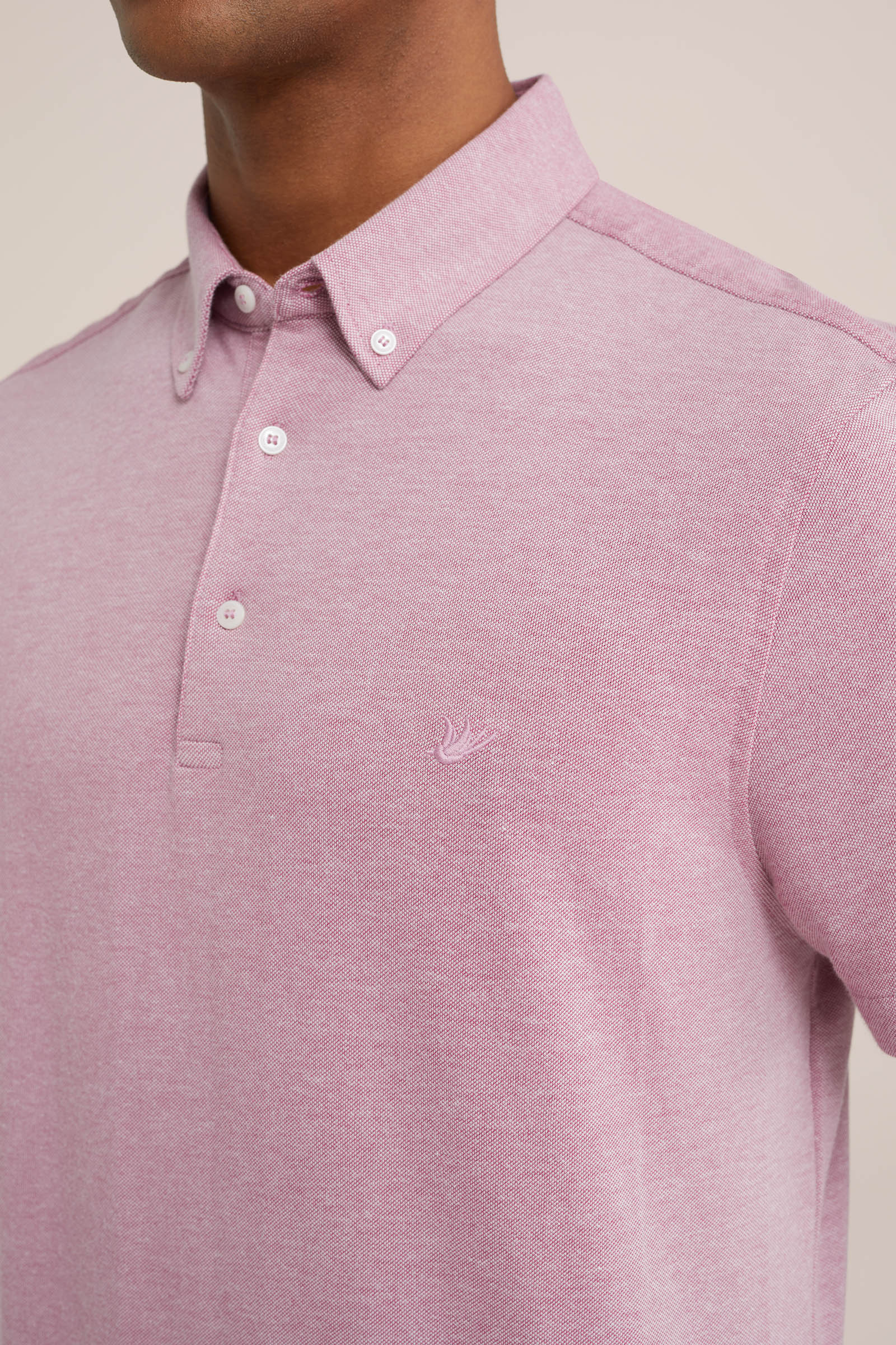polo met structuur WE Fashion Lichtroze
