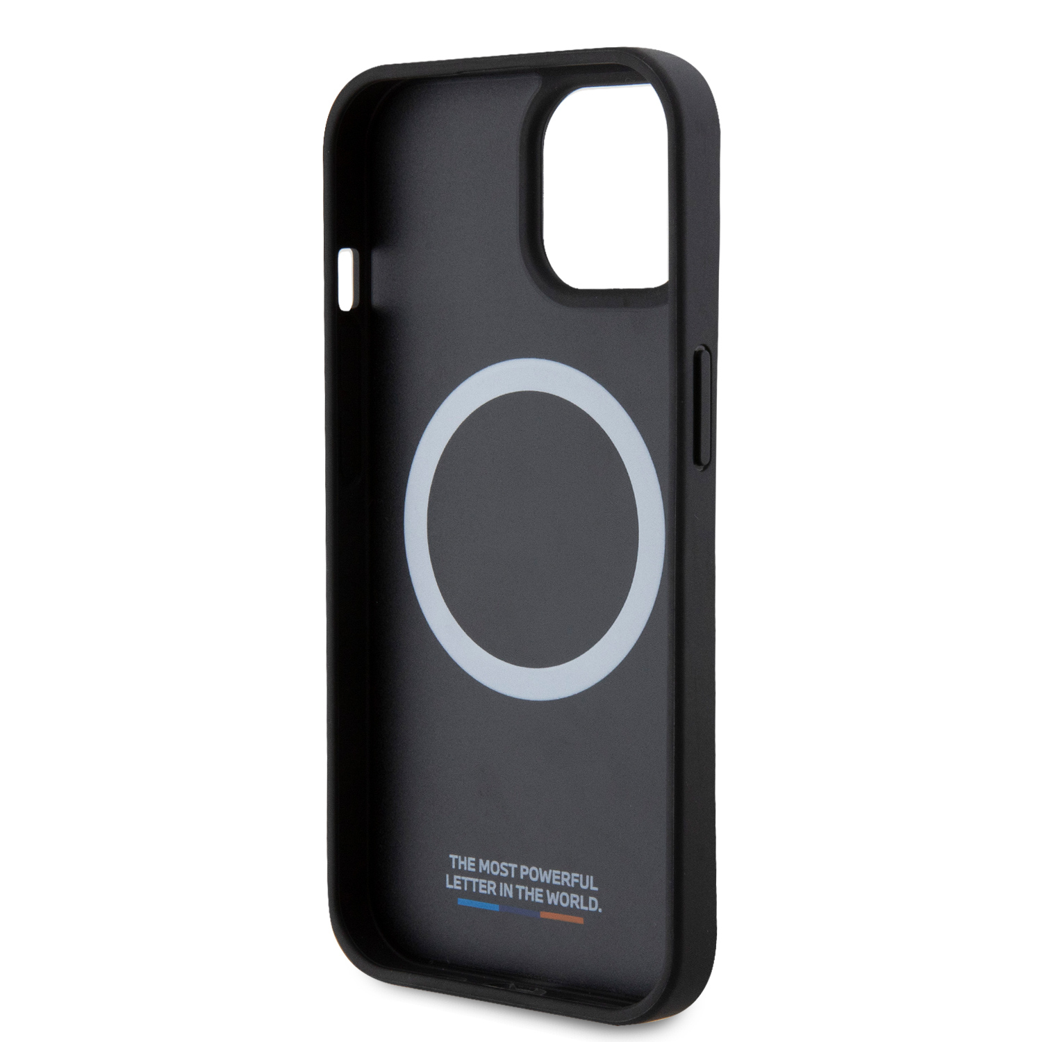 iPhone 15 MagSafe Leder Hardcase Hülle Perforated Twisted Line (BMHMP15S23PUCPK) - Schwarz