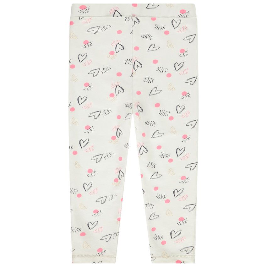 Jegging en molleton imprimé fantaisie pour bébé fille - Ecru