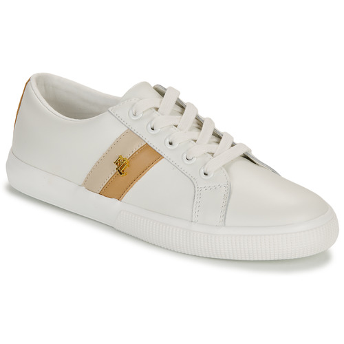 Lauren Ralph Lauren - JANSON II-SNEAKERS-LOW TOP LACE Blanco / Camel / Beige
