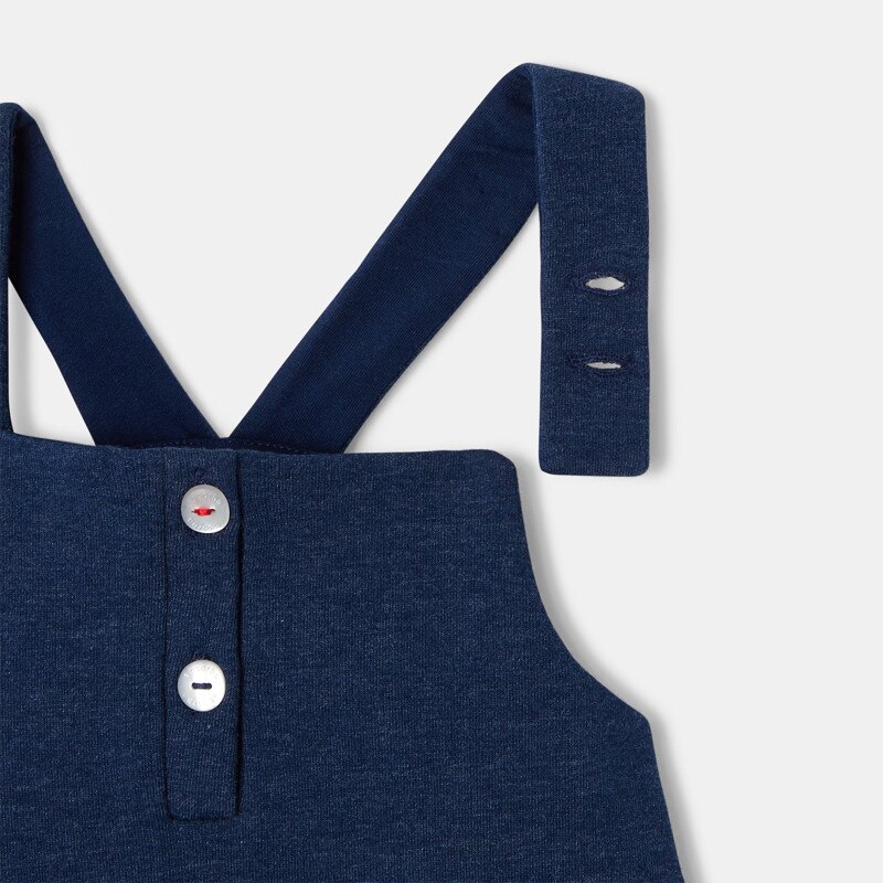 Robe à bretelles en molleton bleue bébé fille Absorba Bleu