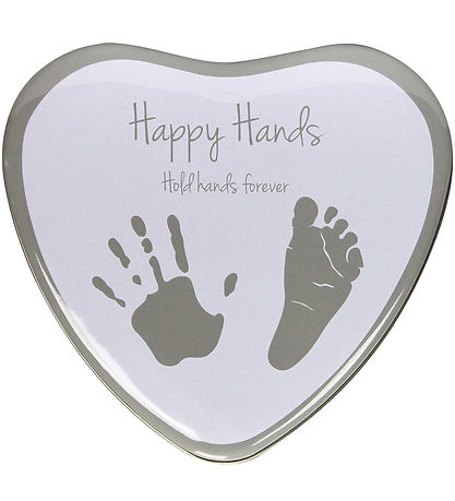 Dooky H?nd- og Fodaftrykss?t - Happy Hans 2D Heart - Sølver
