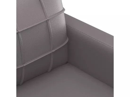 Ensemble de canapés 2 pcs avec coussins Gris Similicuir