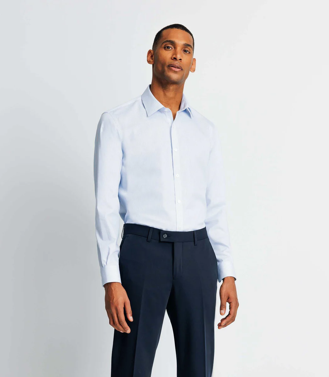 Chemise infroissable bleue