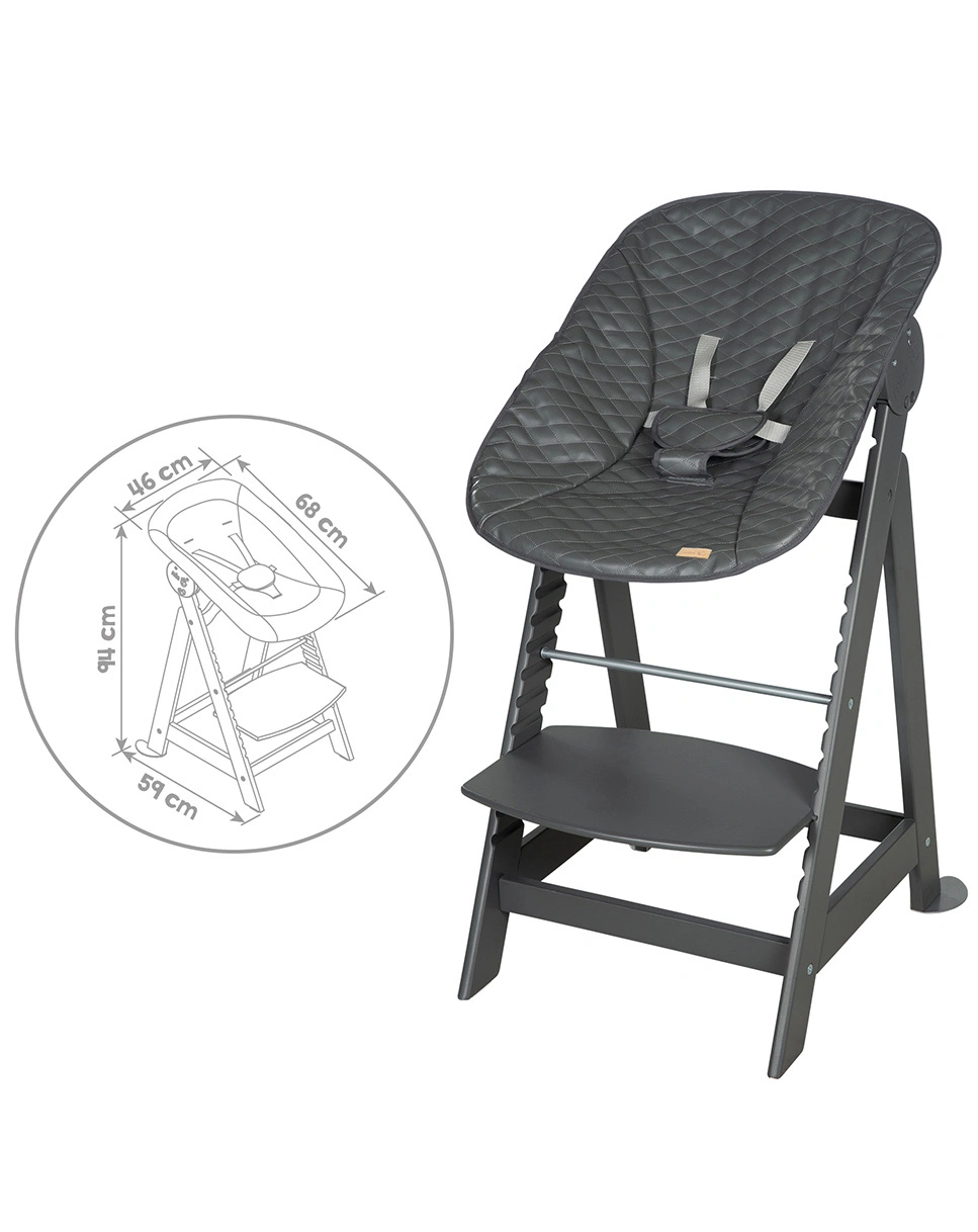 Treppenhochstuhl LUXE 2in1 anthrazit (Farbe: graphite)