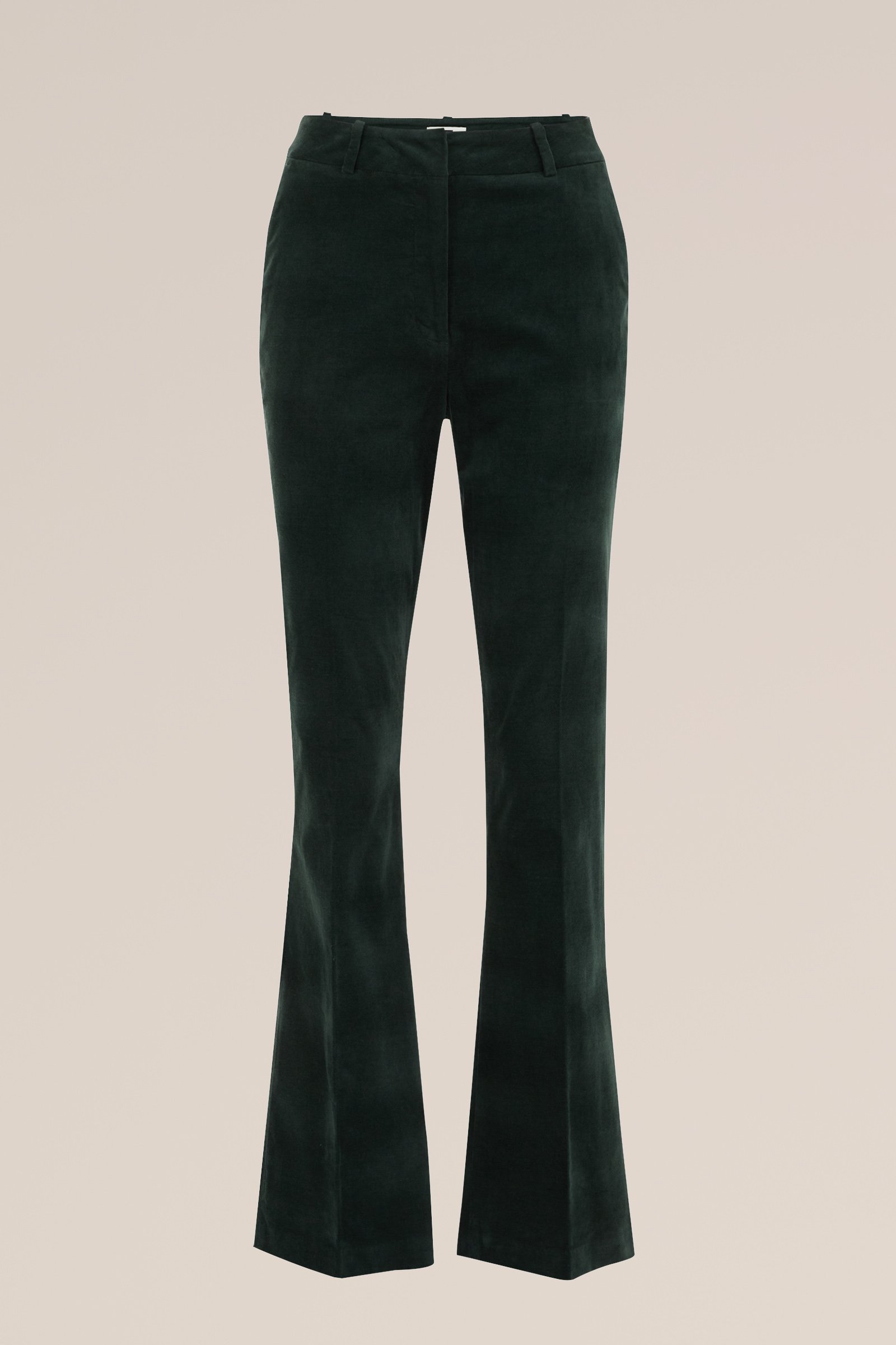 velvet flared pantalon WE Fashion Groen