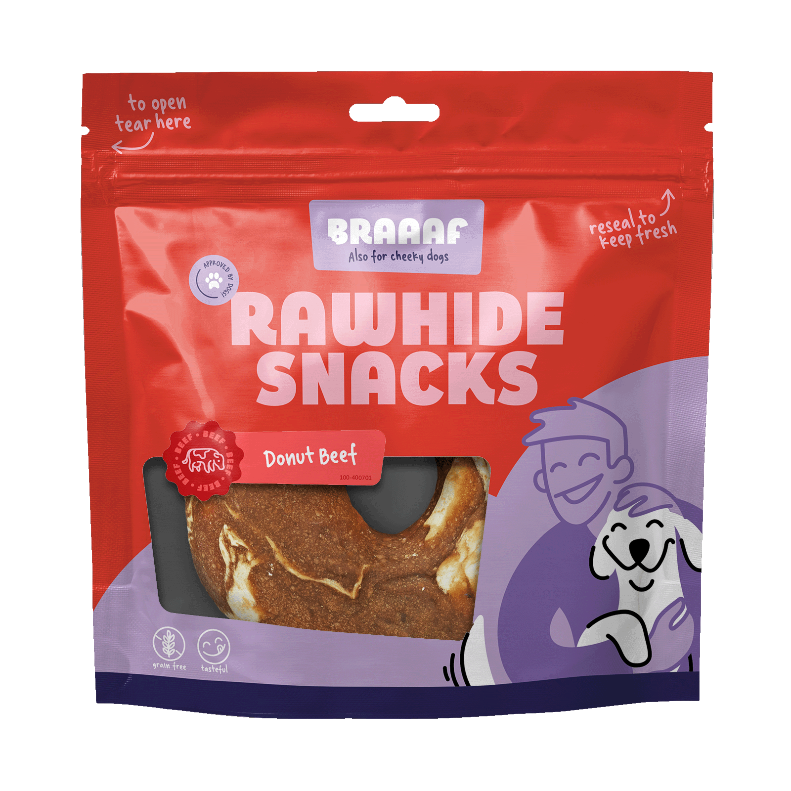 Braaaf Donut - Hondensnack - 120 Gram - vis, rund