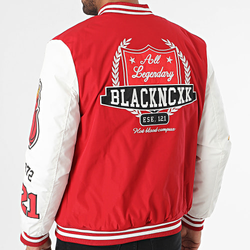 Veste Teddy Capuche Rouge Blanc