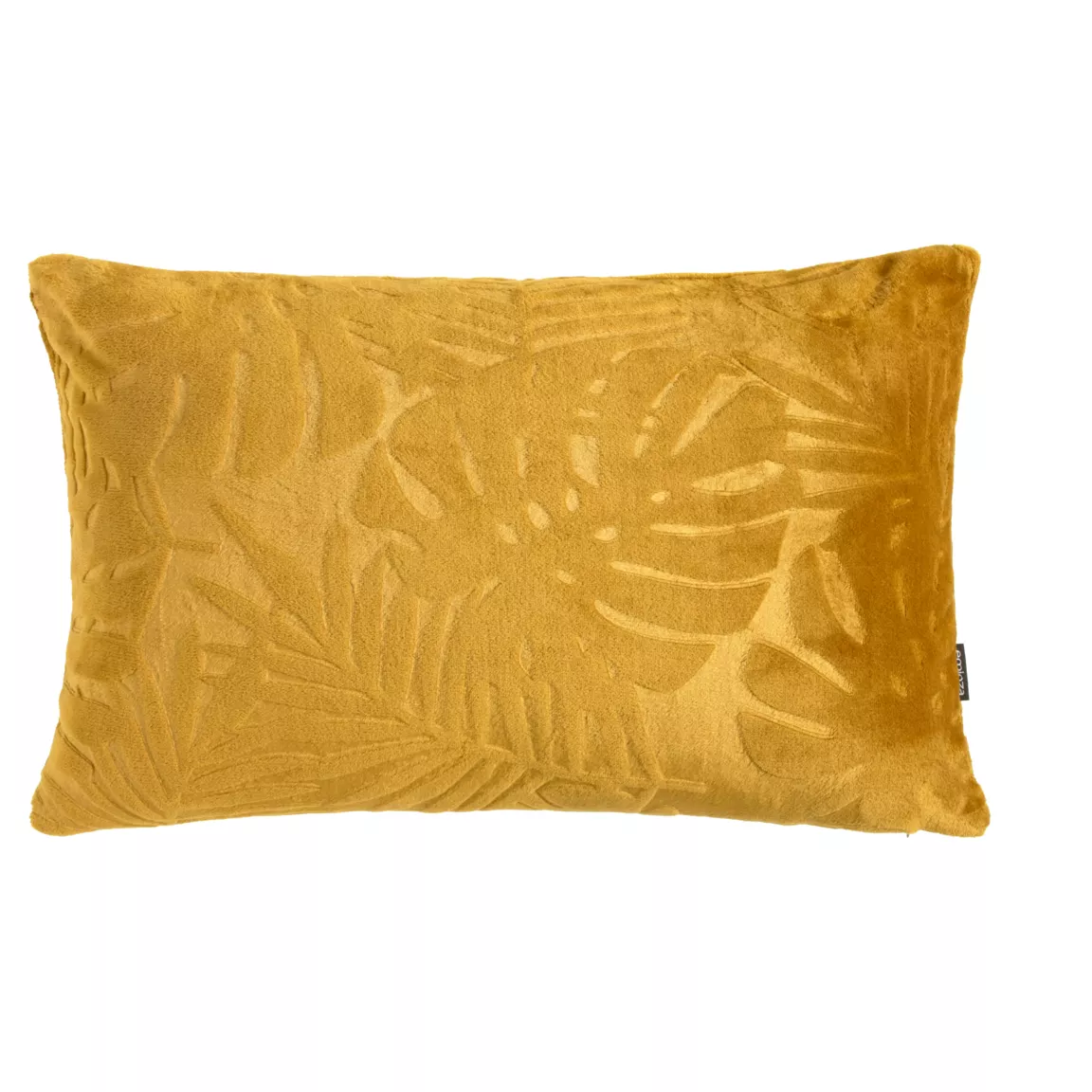 Coussin rectangulaire flanelle (40 x 60 cm) Flore Jaune moutarde