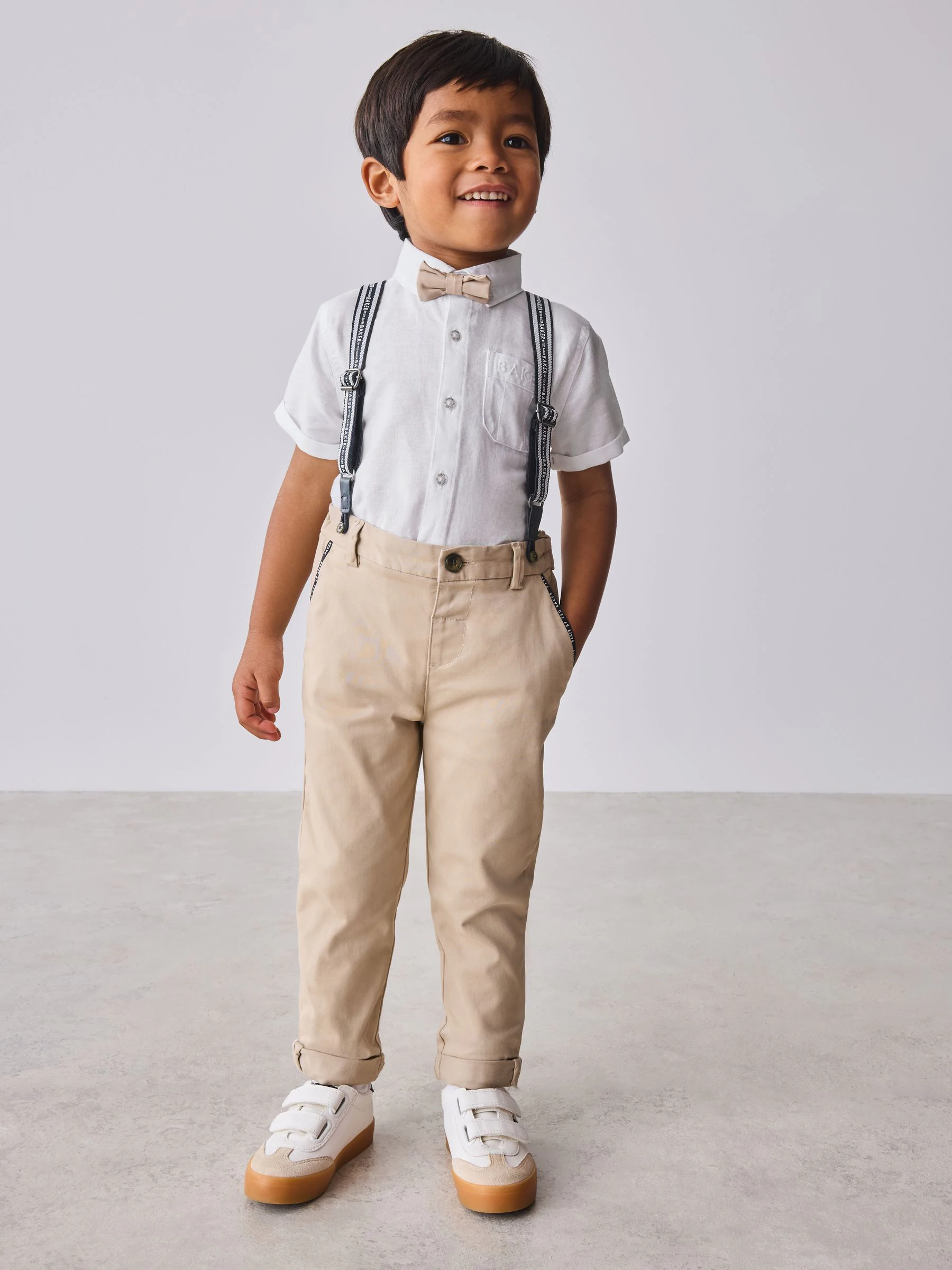 Wit/kiezelkleurig - Baker by Ted Baker Shirt Trousers and Braces Set