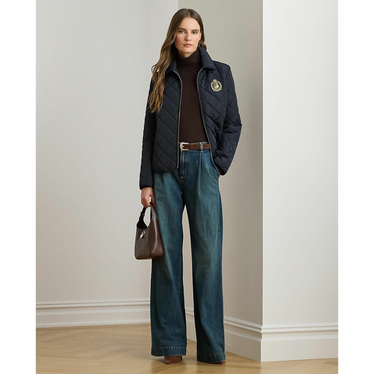 LAUREN RALPH LAUREN<br>Jaqueta com zíper e aplique