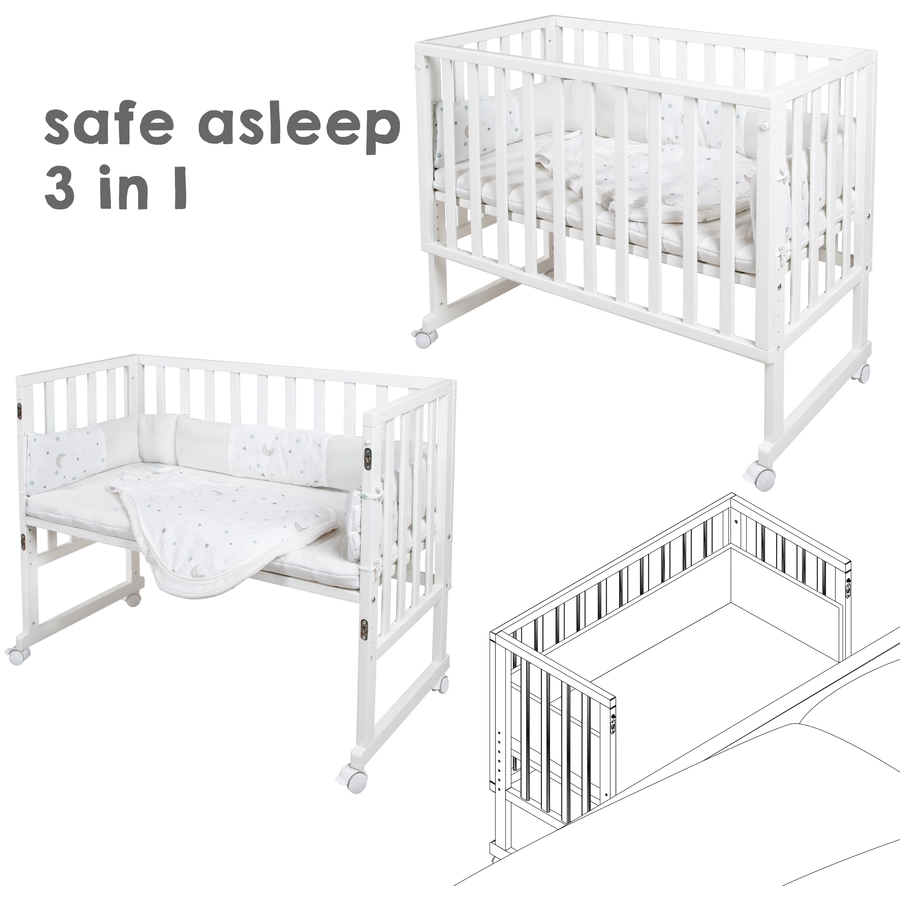 roba Stubenbett safe asleep® 3 in 1 Sternenzauber weiß