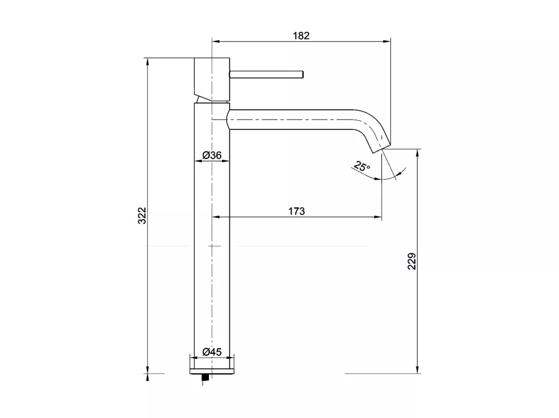 Robinet Mitigeur de Lavabo anti-calcaire Bec Haut Or Brossé IMEX MONZA BDM039-3OC