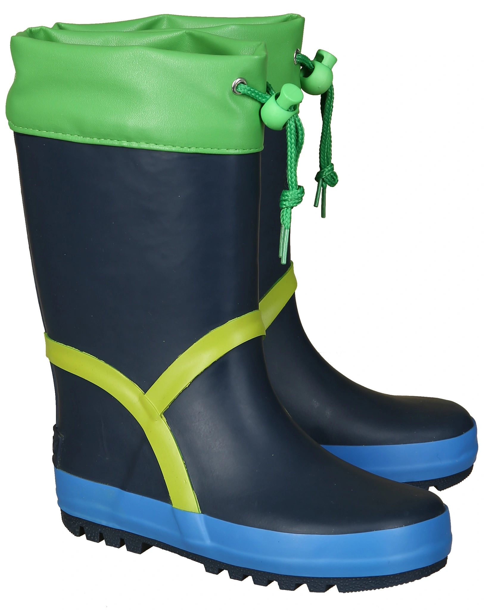 Gummistiefel PASPEL gefüttert in navy/leuchtgrün