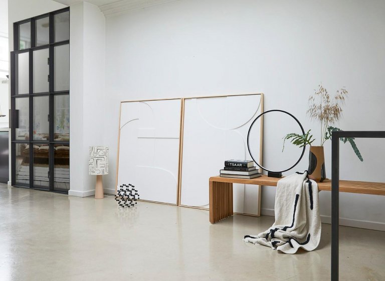HKliving Slatted bankje eetbank 96 teak