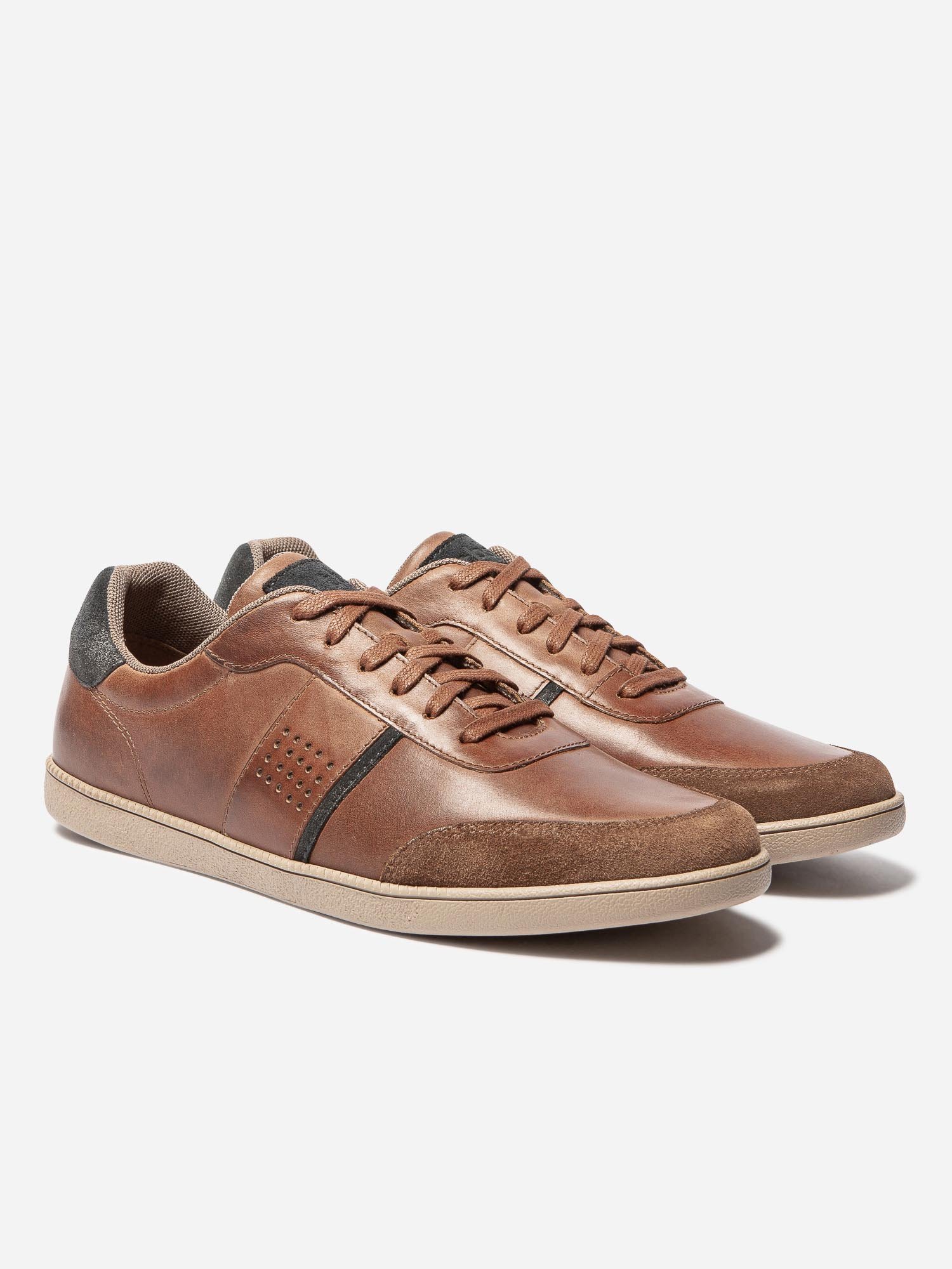Tennis Homme Casual Cuir Marron