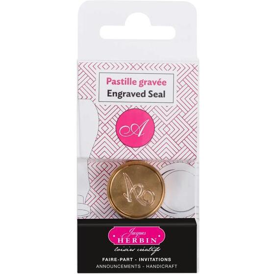 Pastille laiton sceau sur broche lettre anglaise