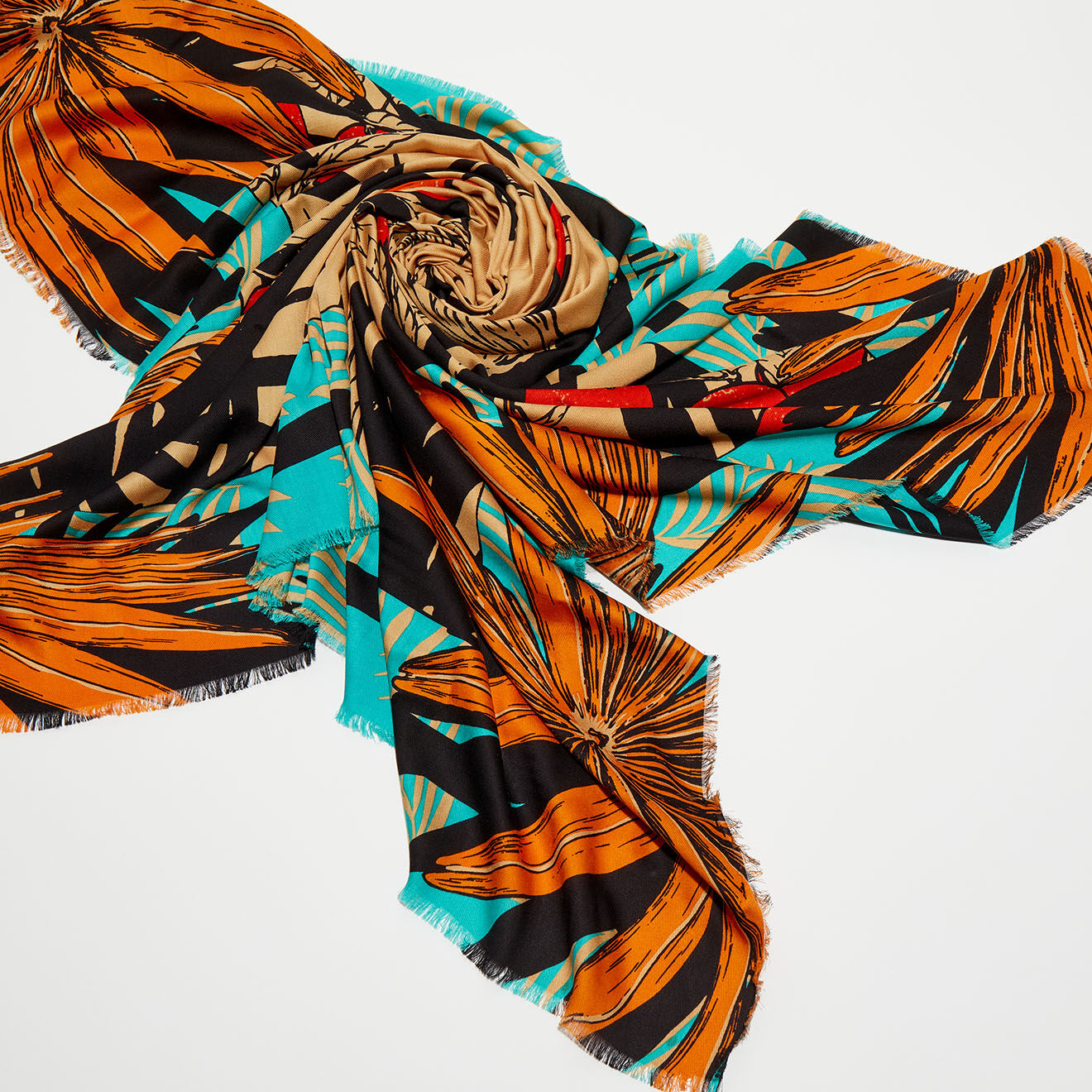 Wild Mini Foulard Palm Lady turquoise - 54x54 cm