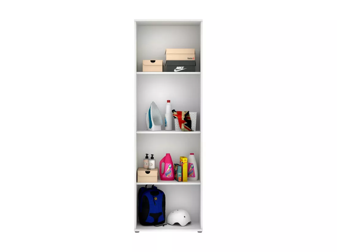 Dmeg armoire polyvalente, armoire à chaussures multifonctionnelle, armoire 2 portes, 61x35h190 cm, blanc