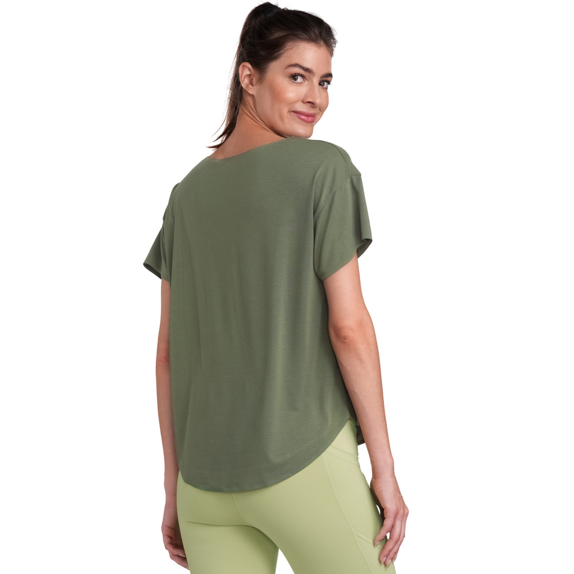 Gina Sports Damen Sport T-Shirt unifarben oliv