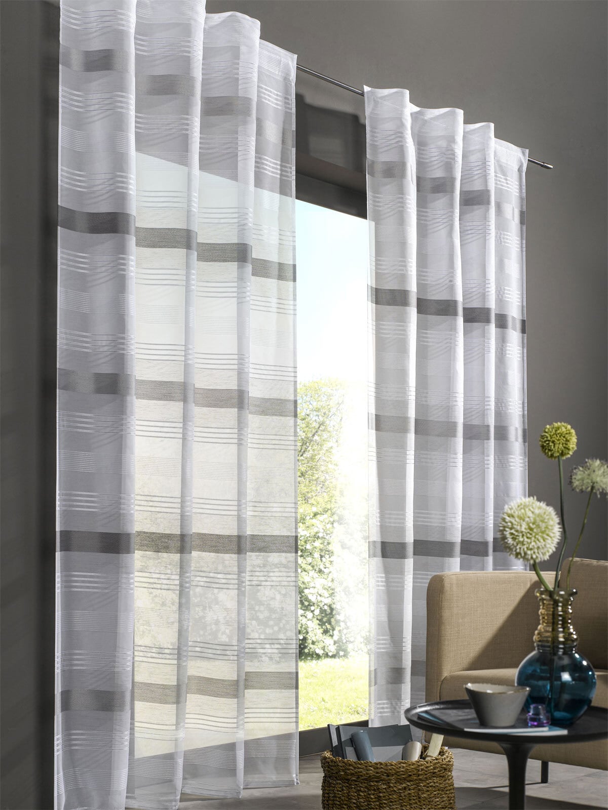 casaNOVA Flächenvorhang TANRI 140 x 240-245 cm anthrazit