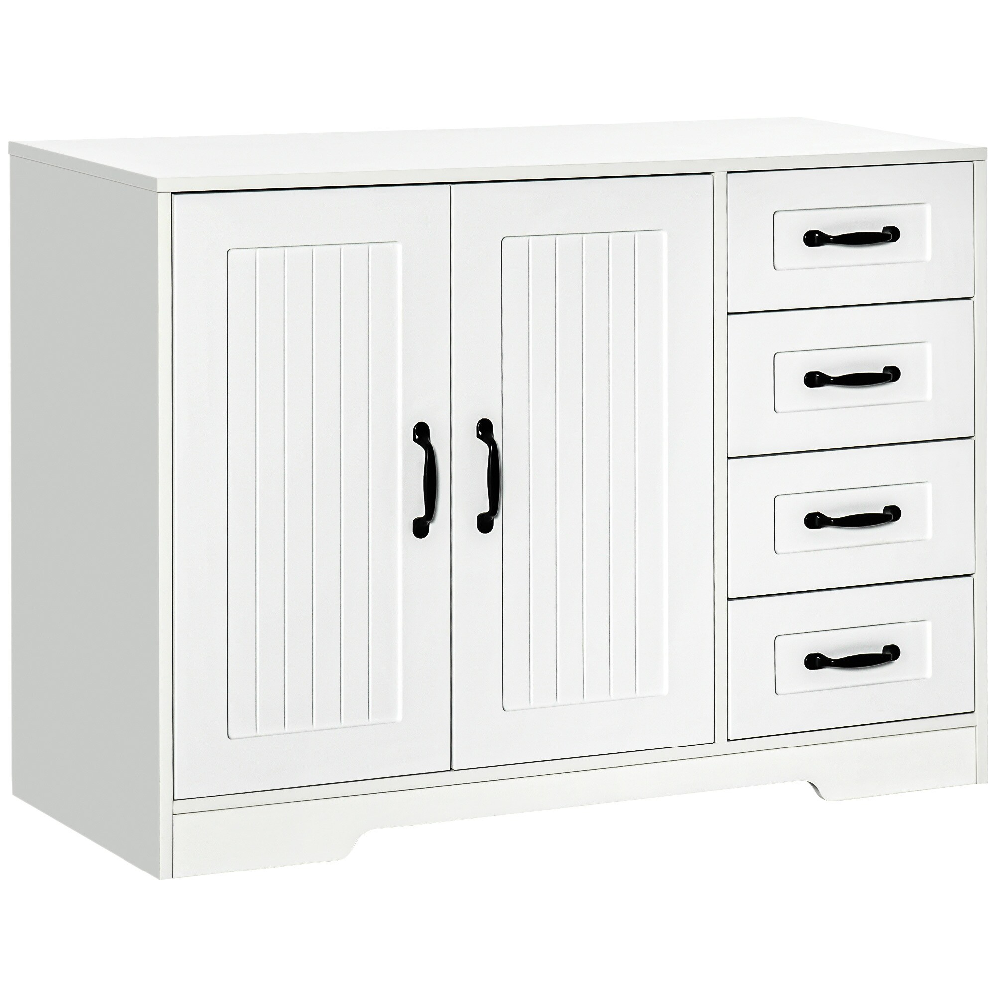 HOMCOM Aufbewahrungsschrank mit 4 Schubladen weiß 105L x 40B x 76H cm