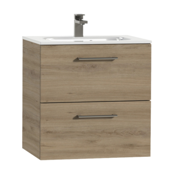Tiger badkamermeubel Studio 60cm chalet eik/wit met ronde RVS greep