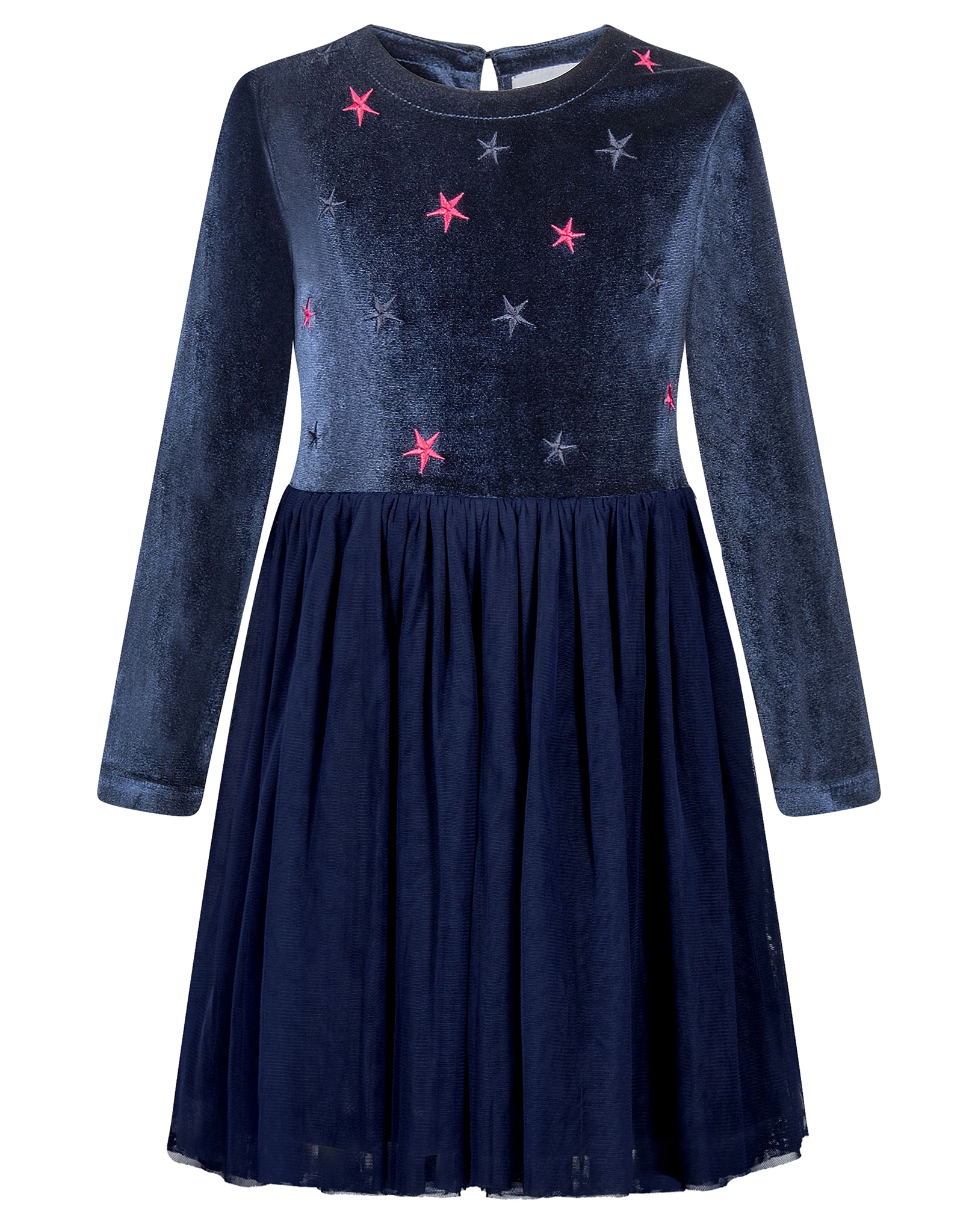 Langarmkleid VELVET STARS in navy