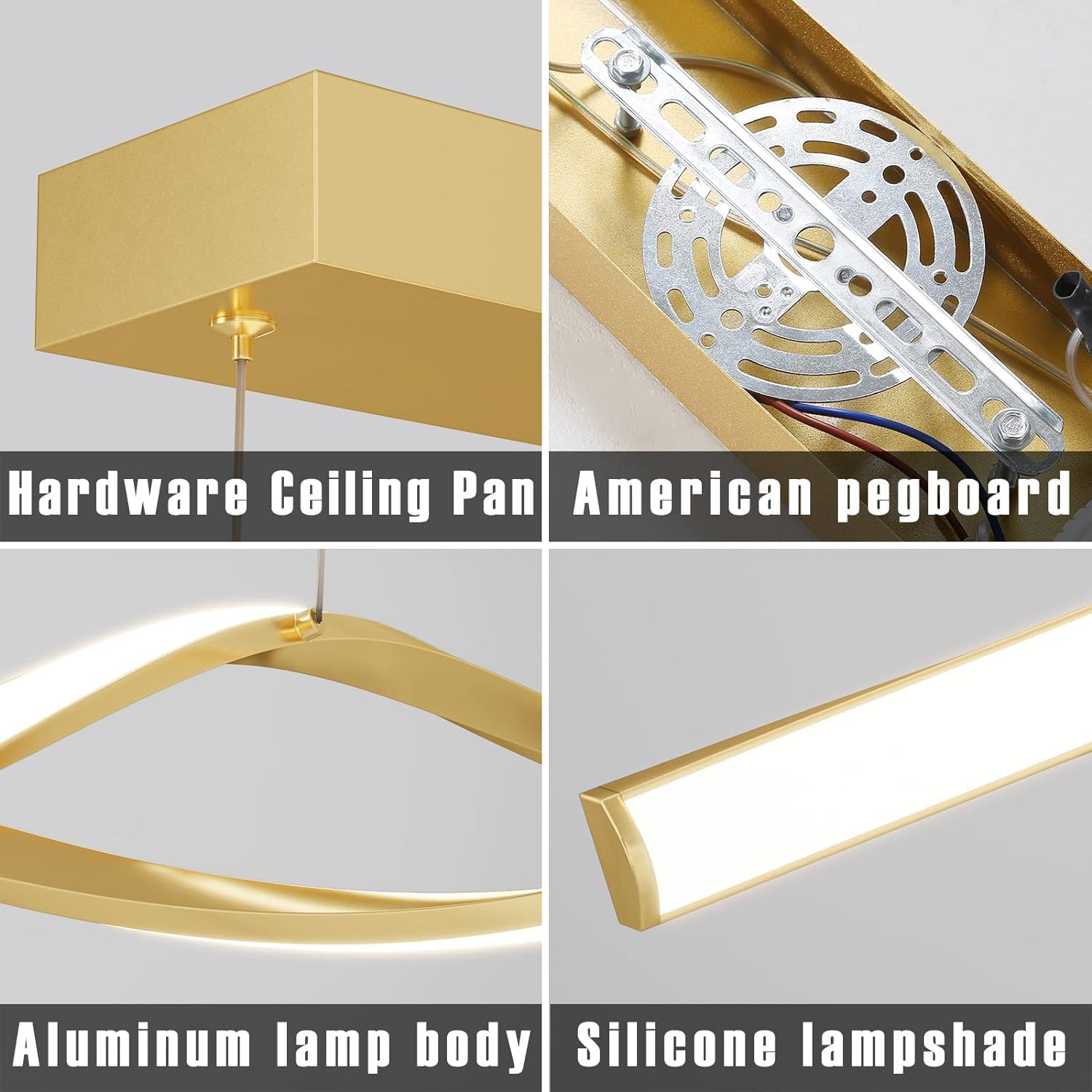 Mikeru LED Pendelleuchte esszimmer, 36W 100cm Moderne Kücheninsel Leuchten, Lineare Hängelampe Dimmbar mit Fernbedienung, Höhe 150cm einstellbar 10%-100% Einstellung der Farbtemperatur, Gold